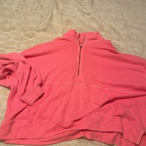 aerie pink half zip